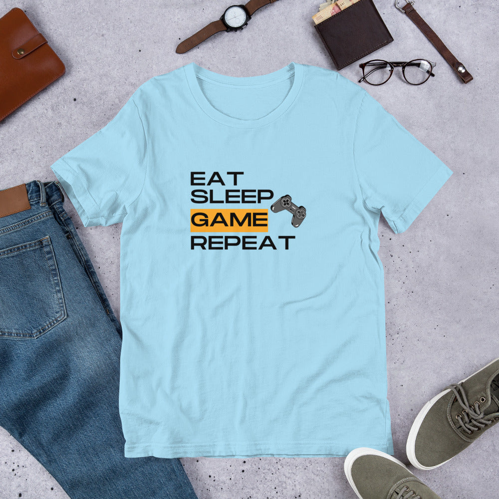 Eat Sleep Game Repeat Gamer Unisex t-shirt