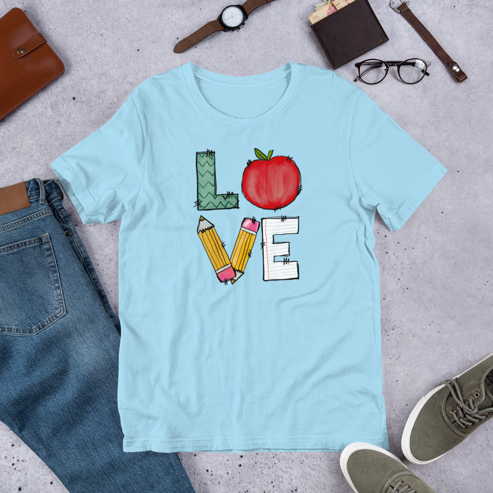 School Love Block - Apple & Pencils Unisex t-shirt