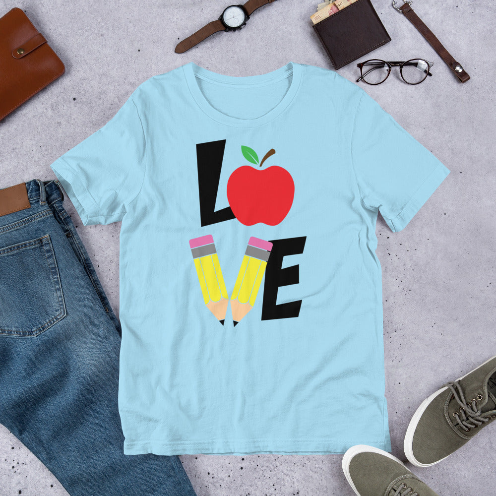 School Love Block - Apple & Pencils Unisex t-shirt