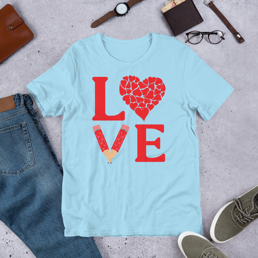 School Love Block - Heart & Pencil Unisex t-shirt