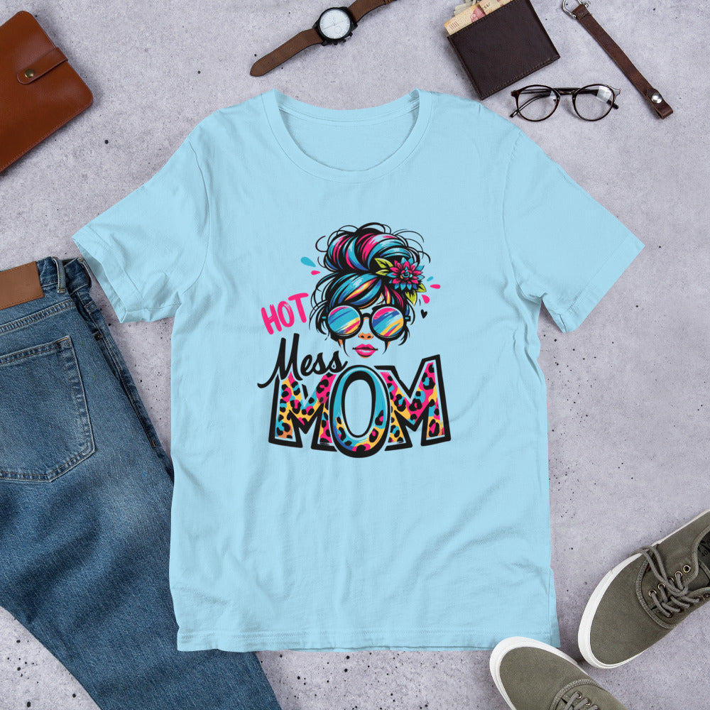 Hot Mess Mom Messy Bun Unisex t-shirt