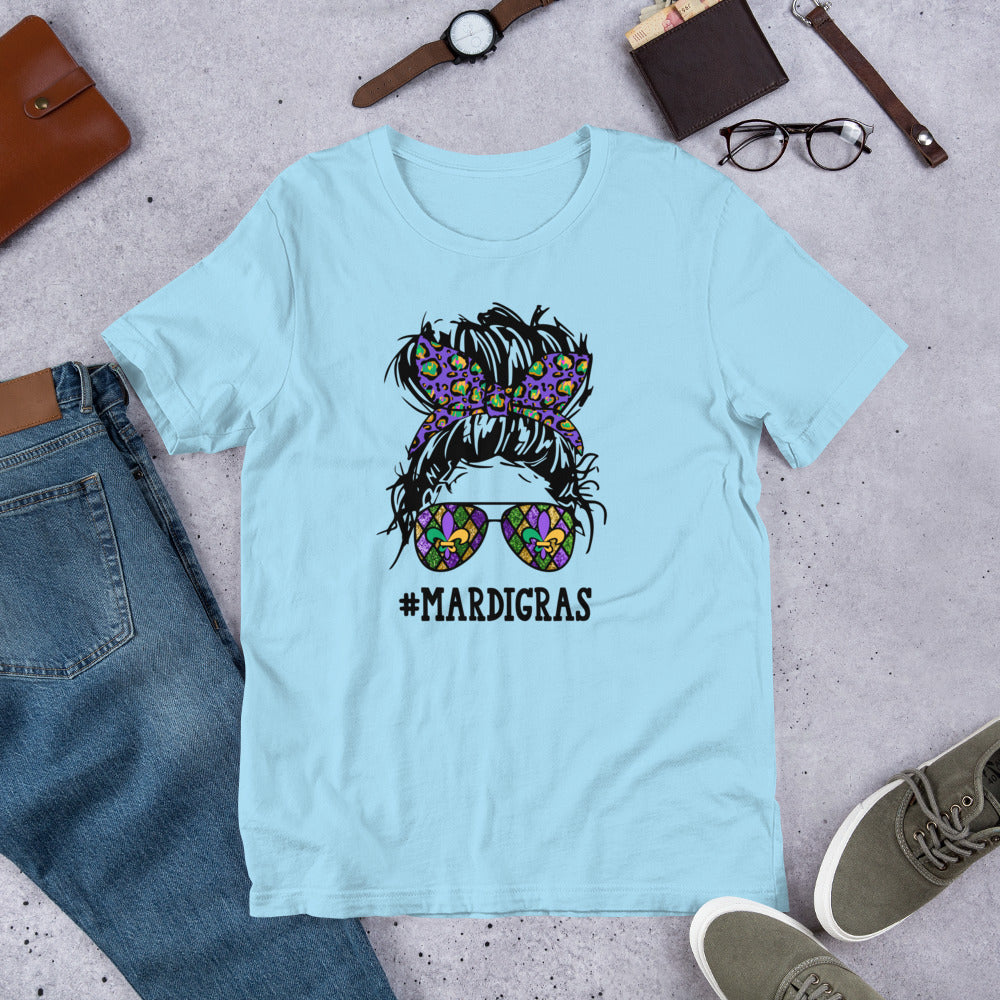 #MardiGras Messy Bun Unisex t-shirt