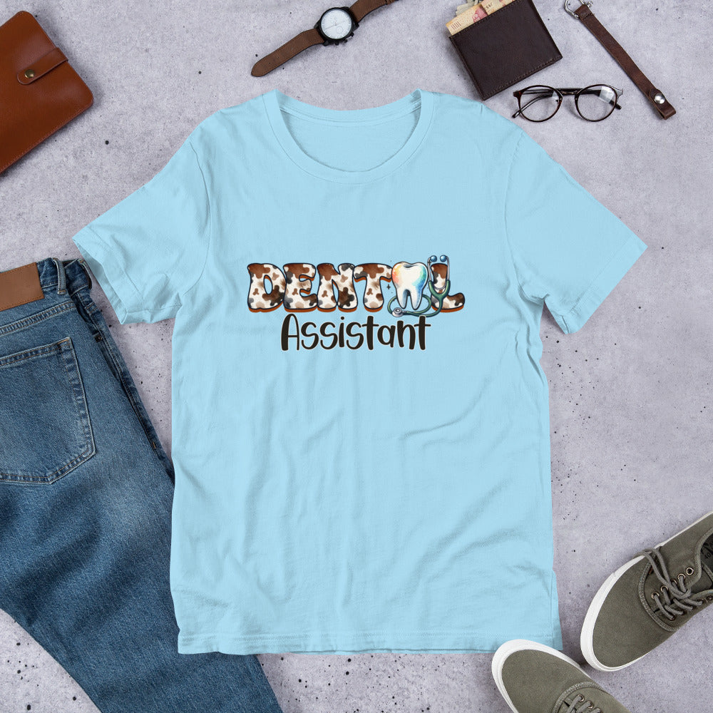 Dental Assistant Cow print Unisex t-shirt