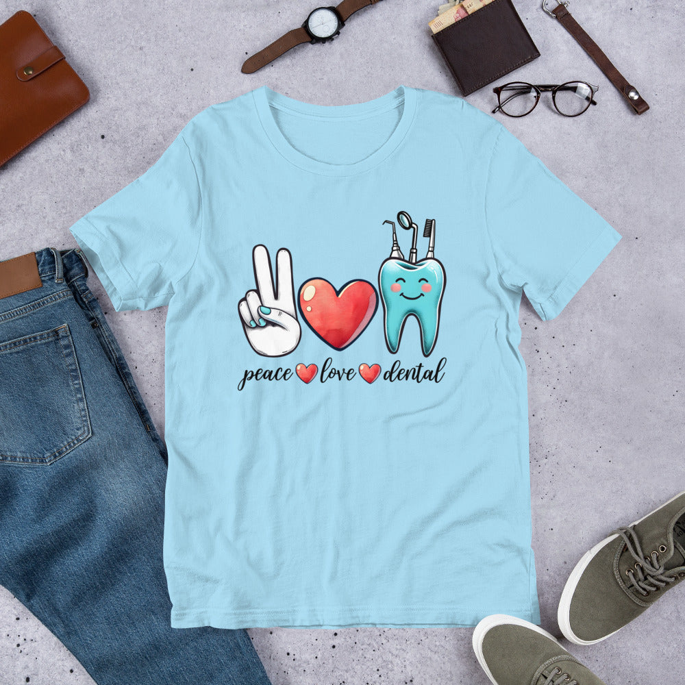 Peace Love Dental Unisex t-shirt