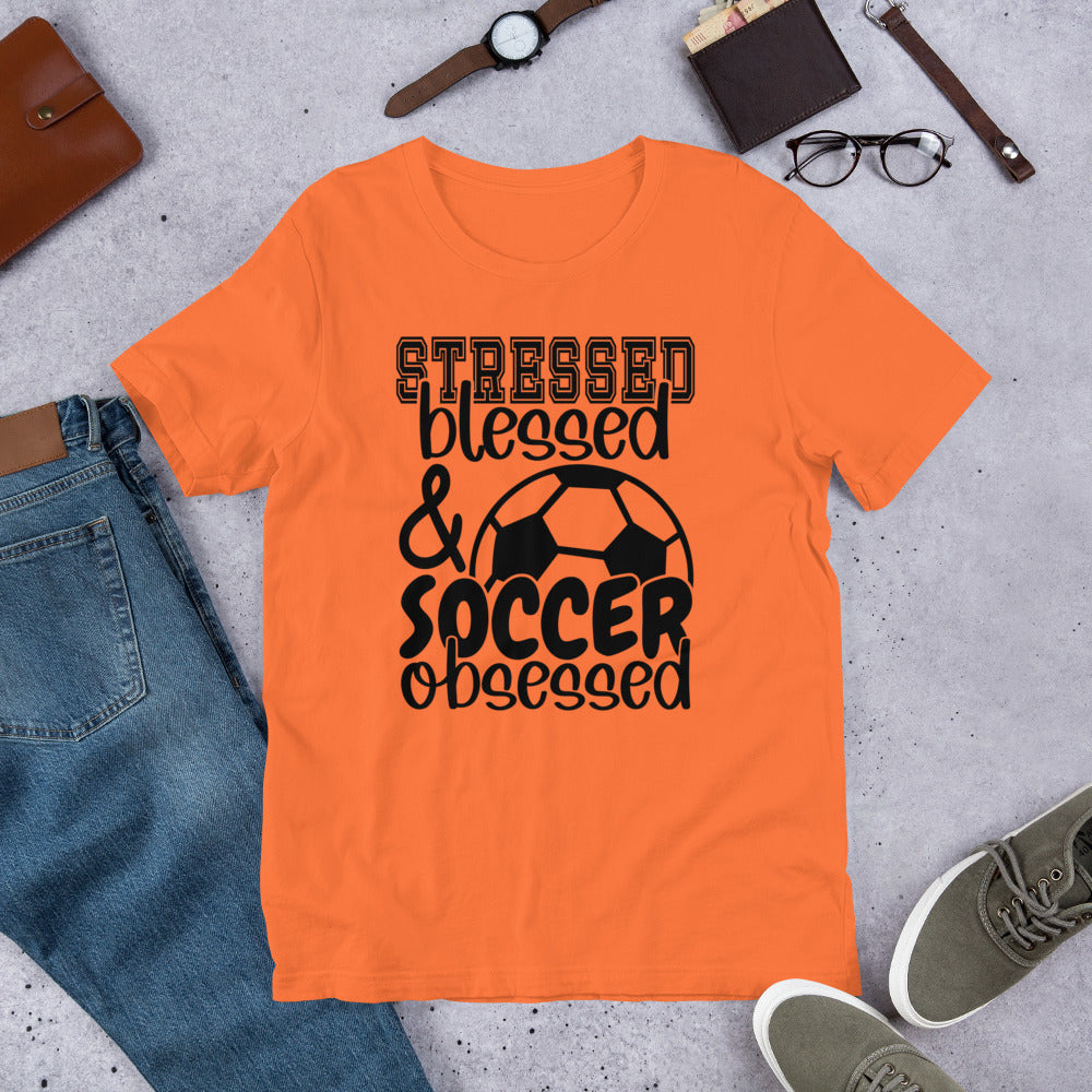 Stressed Blessed & Soccer Obsessed Unisex t-shirt