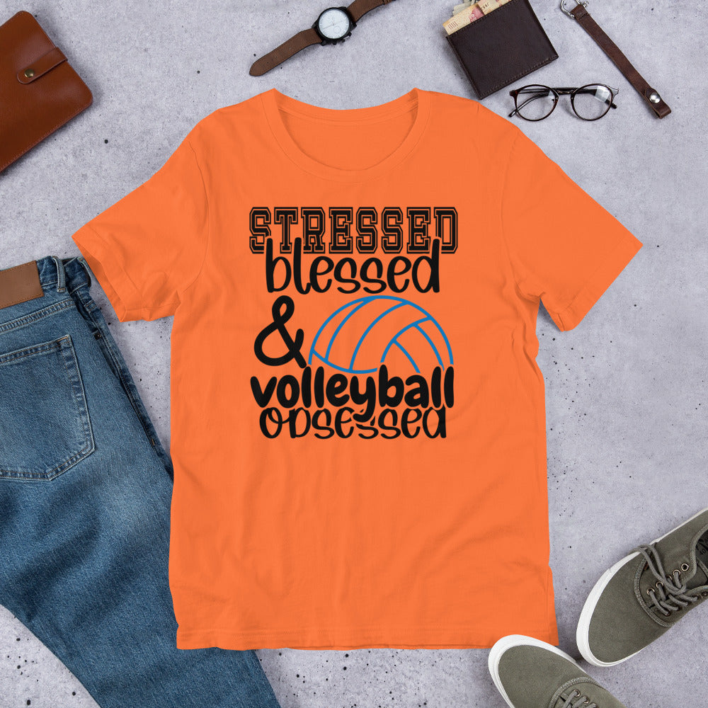 Stressed Blessed & Volleyball Obsessed Unisex t-shirt