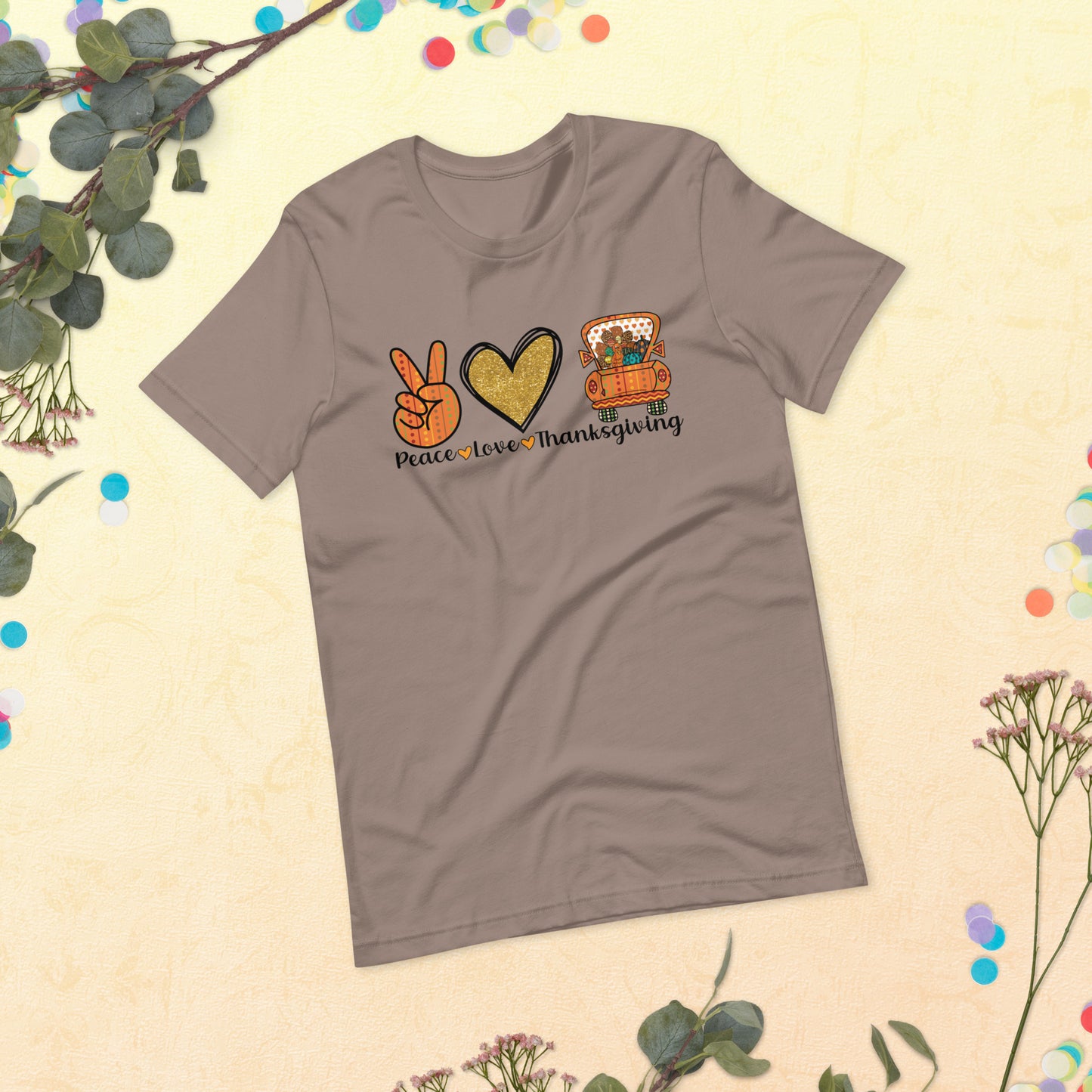 Peace Love Thanksgiving Unisex t-shirt