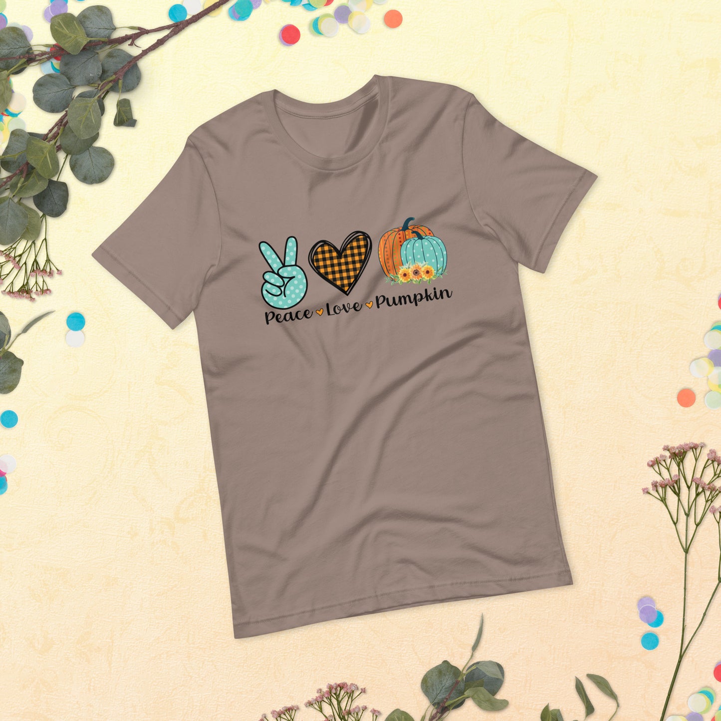 Peace Love Pumpkin Thanksgiving Unisex t-shirt