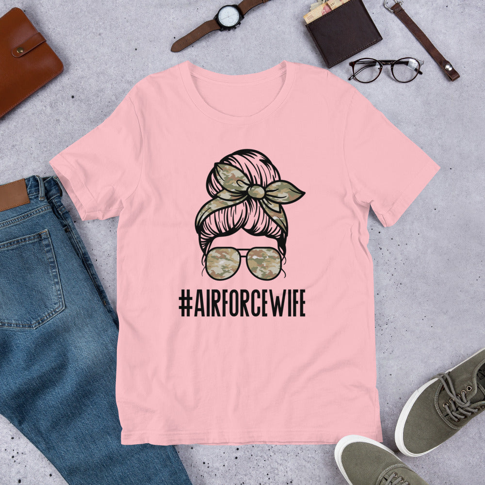 #AirForceWife Messy Bun Unisex t-shirt