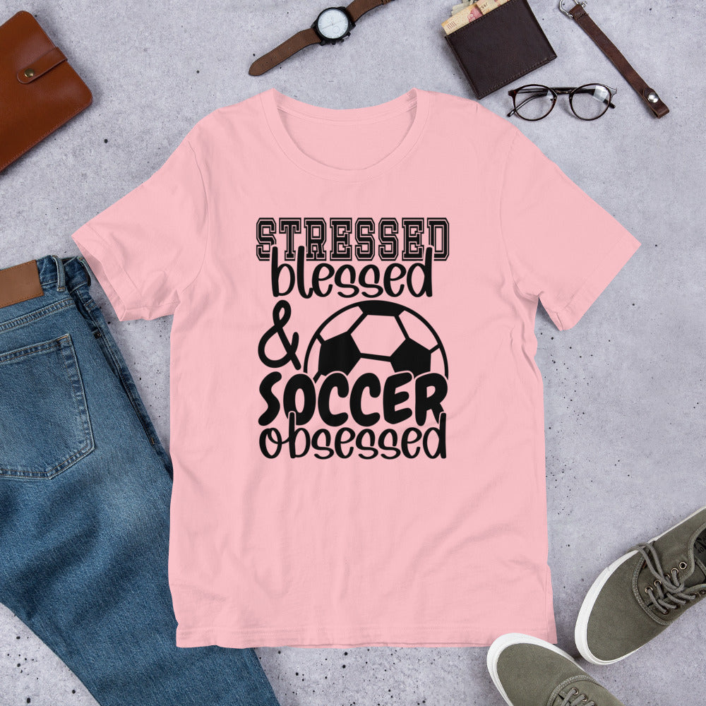 Stressed Blessed & Soccer Obsessed Unisex t-shirt