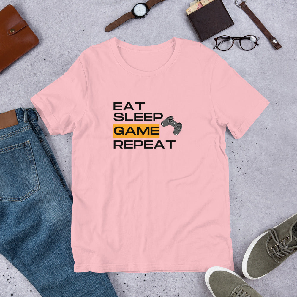 Eat Sleep Game Repeat Gamer Unisex t-shirt