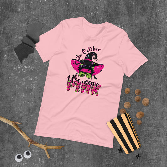 In October We Wear Pink - Messy Bun Halloween Unisex t-shirt