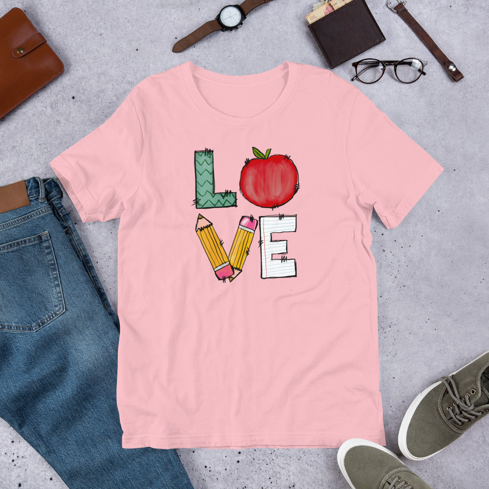 School Love Block - Apple & Pencils Unisex t-shirt