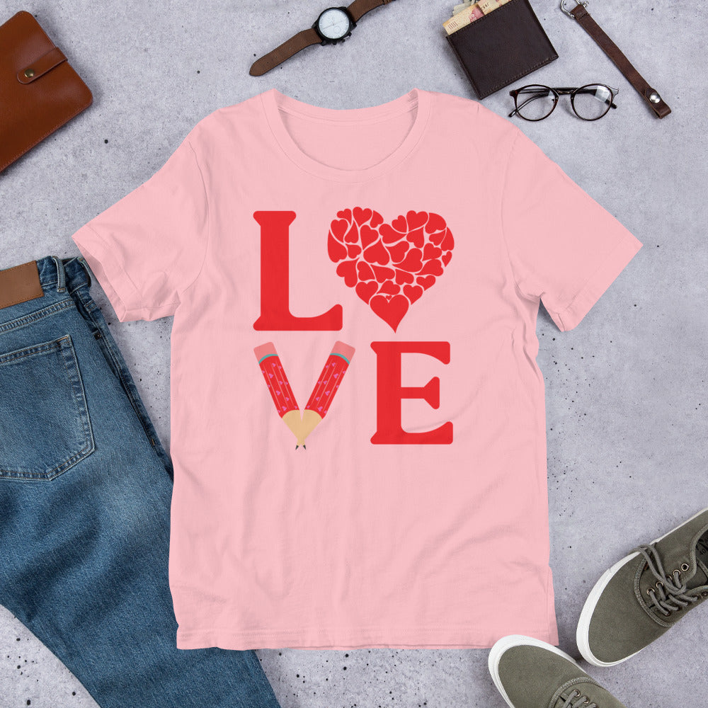 School Love Block - Heart & Pencil Unisex t-shirt