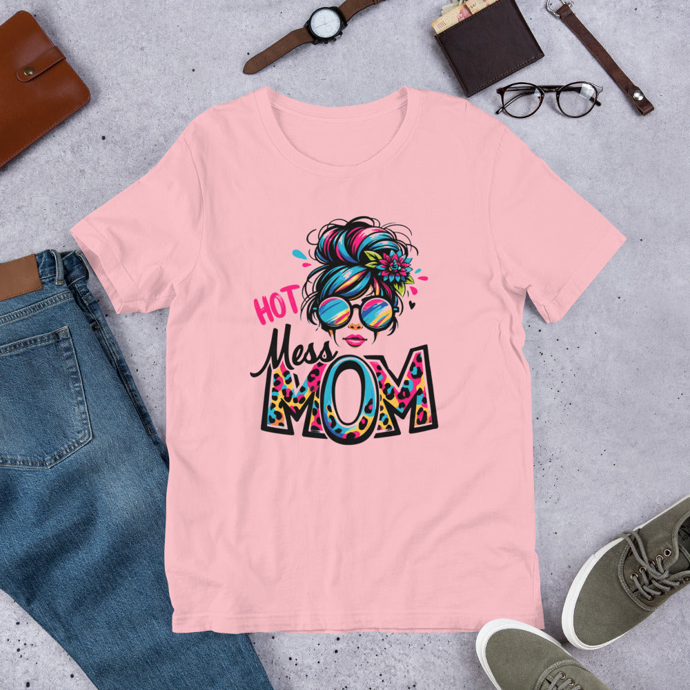 Hot Mess Mom Messy Bun Unisex t-shirt