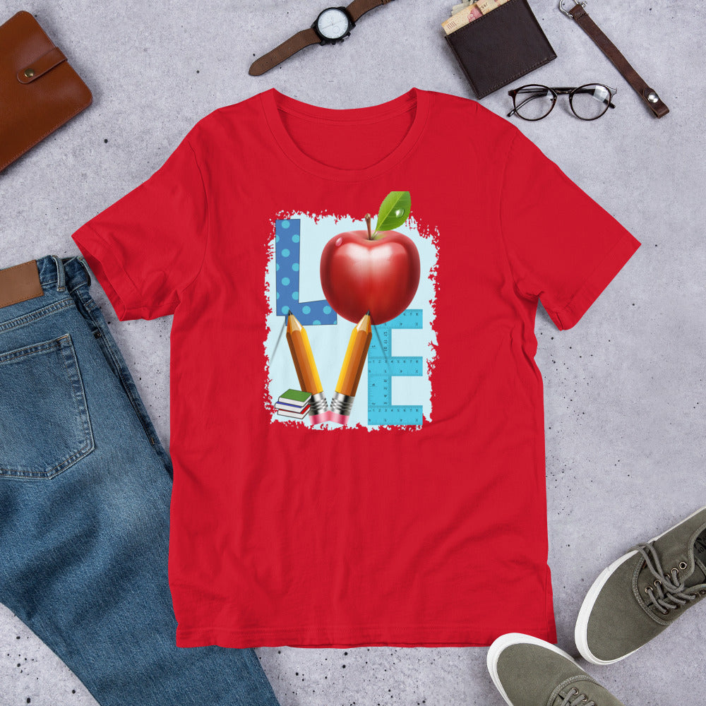 School Love Block - Apple & Pencil Unisex t-shirt