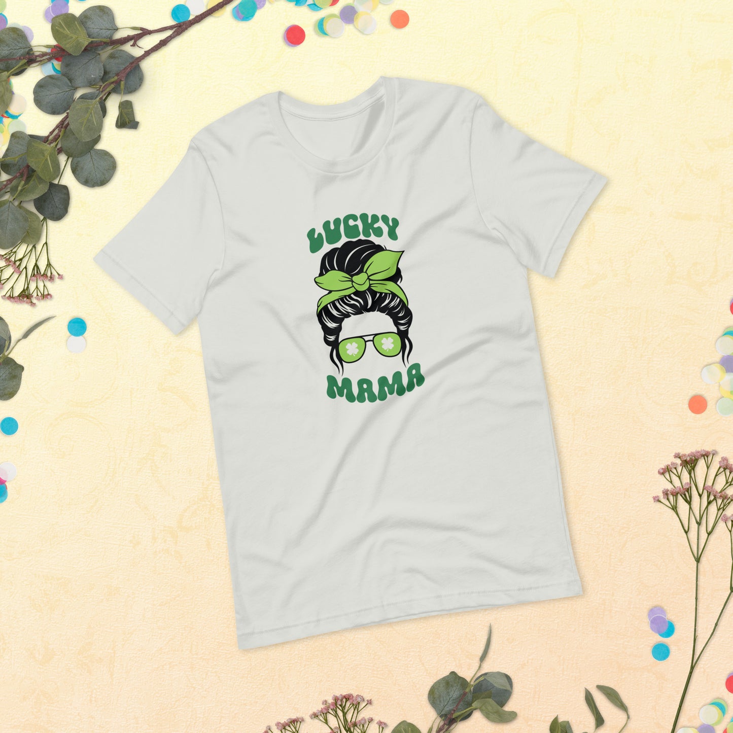 Messy Bun Lucky Mama/Momma St. Patrick's Day Unisex t-shirt