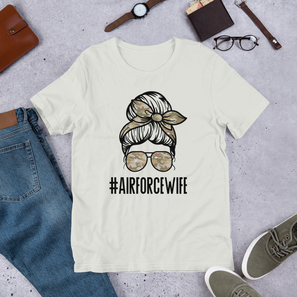 #AirForceWife Messy Bun Unisex t-shirt