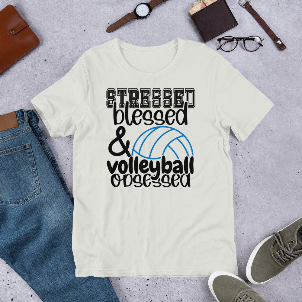 Stressed Blessed & Volleyball Obsessed Unisex t-shirt