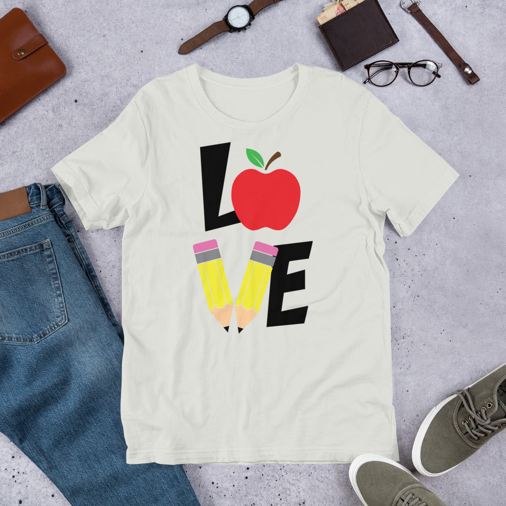 School Love Block - Apple & Pencils Unisex t-shirt