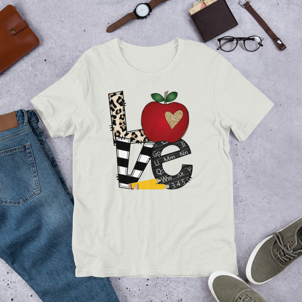 School Love Block - Leopard & Apple Unisex t-shirt