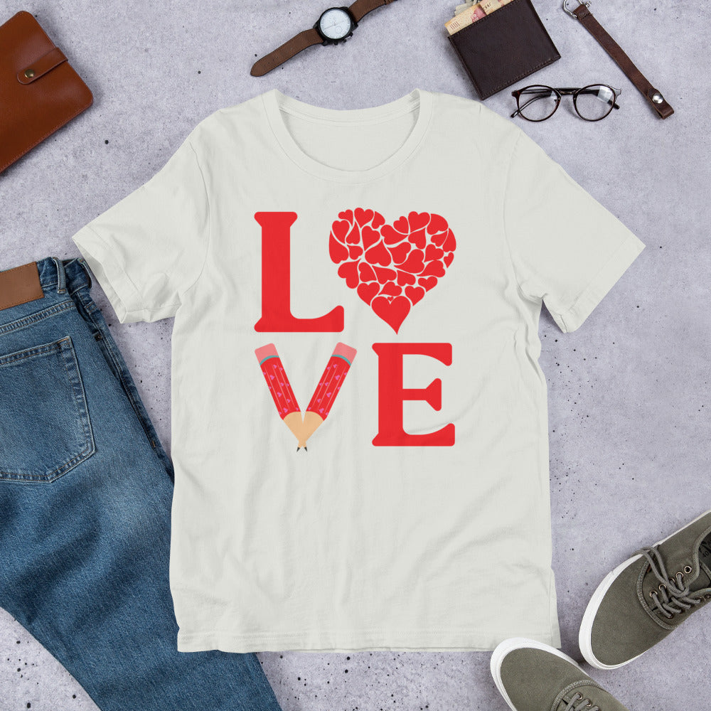 School Love Block - Heart & Pencil Unisex t-shirt