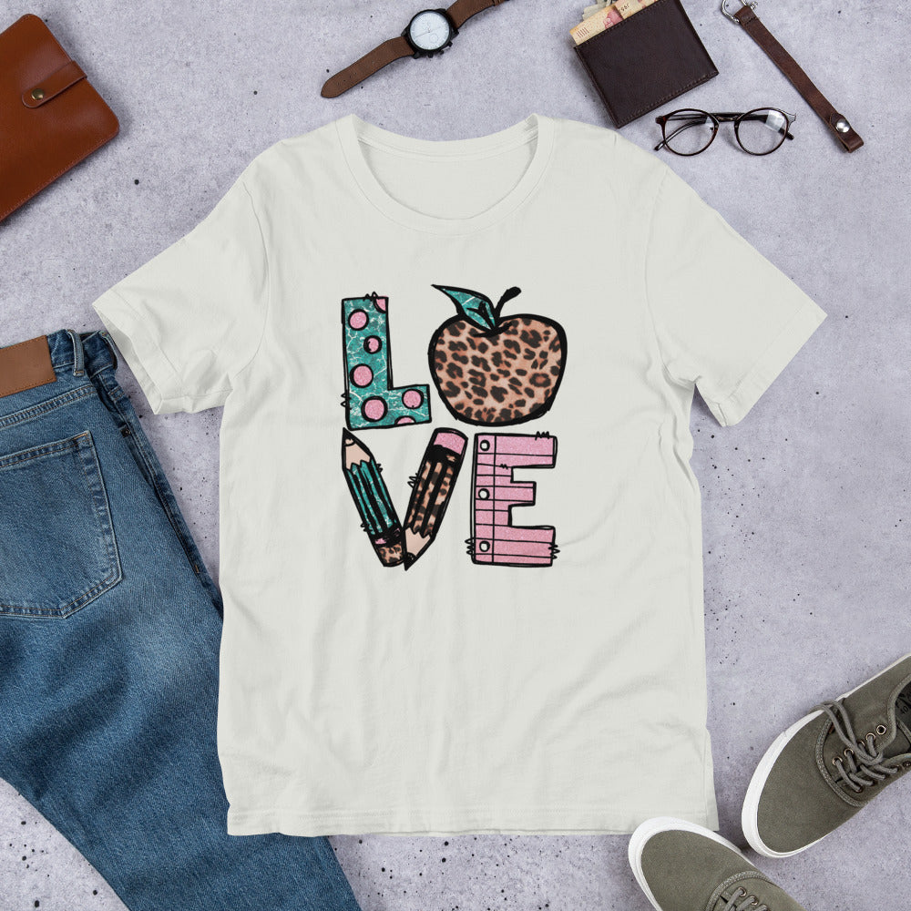 School Love Block - Leopard & Apple Unisex t-shirt