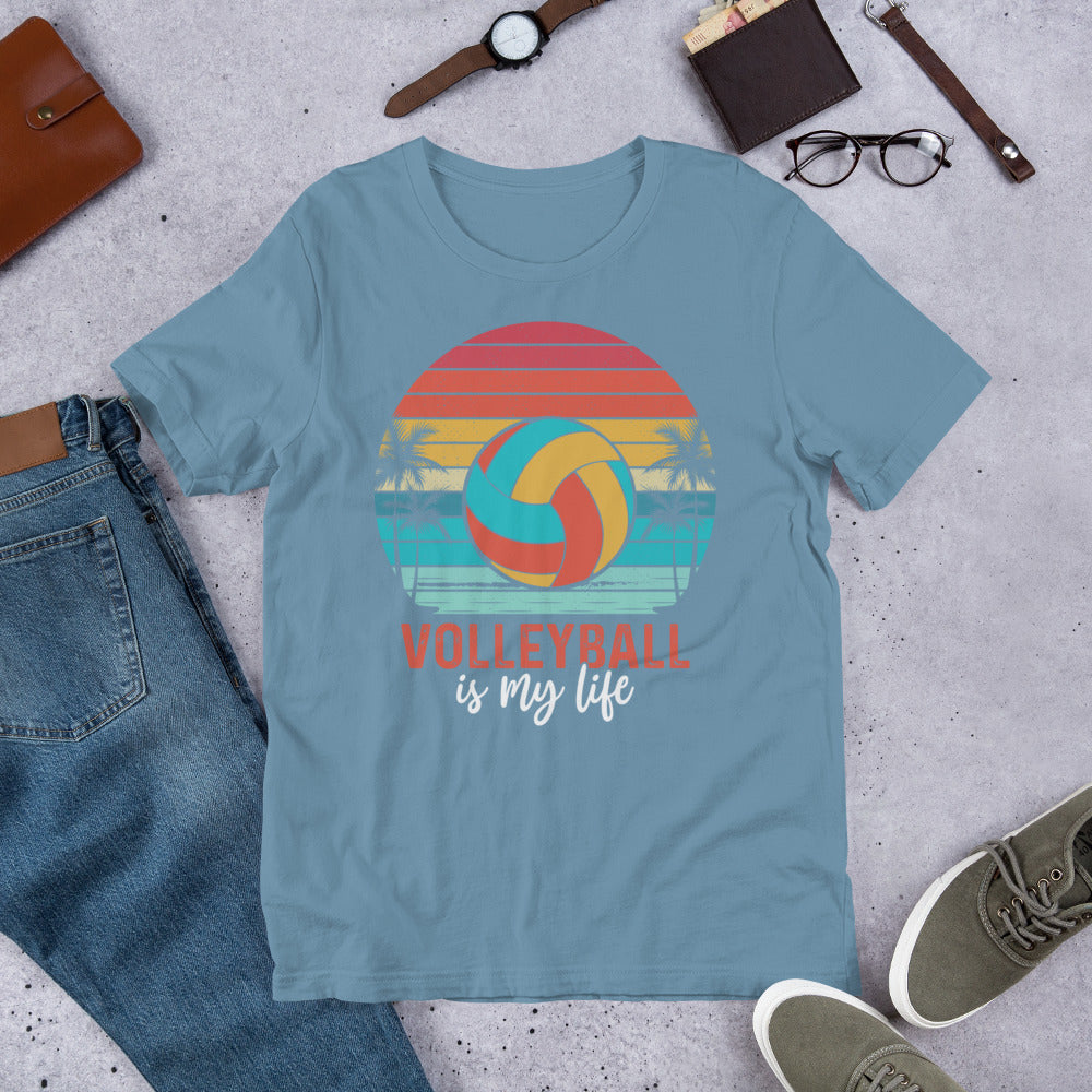 Volleyball is My Life Sunset Unisex t-shirt