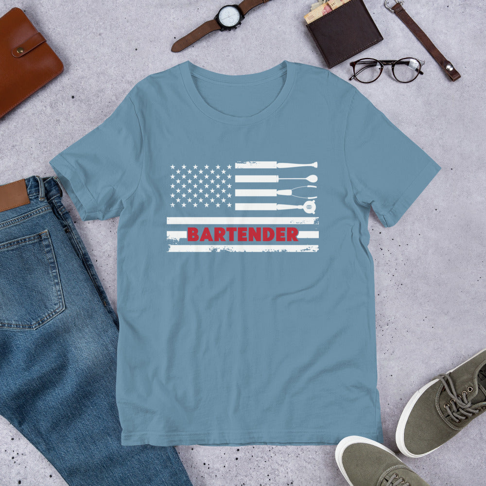 American Flag Bartender Unisex t-shirt