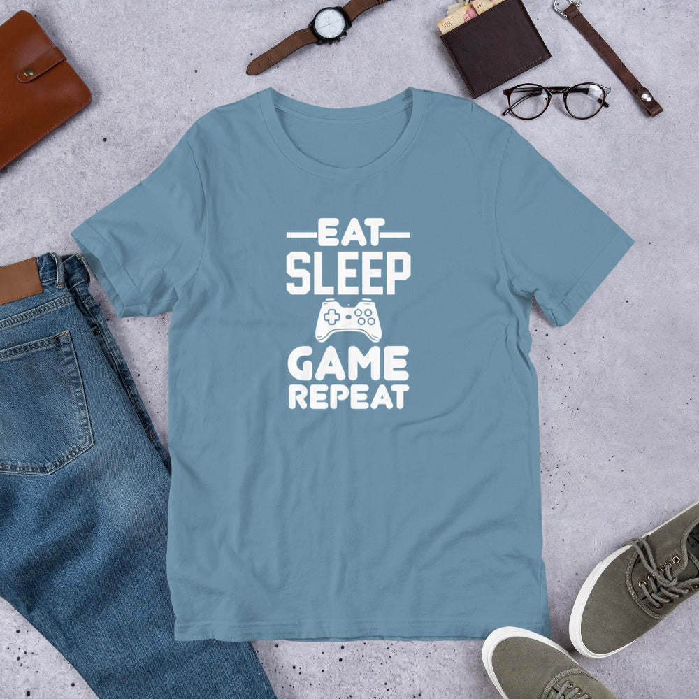 Eat Sleep Game Repeat Gamer Unisex t-shirt