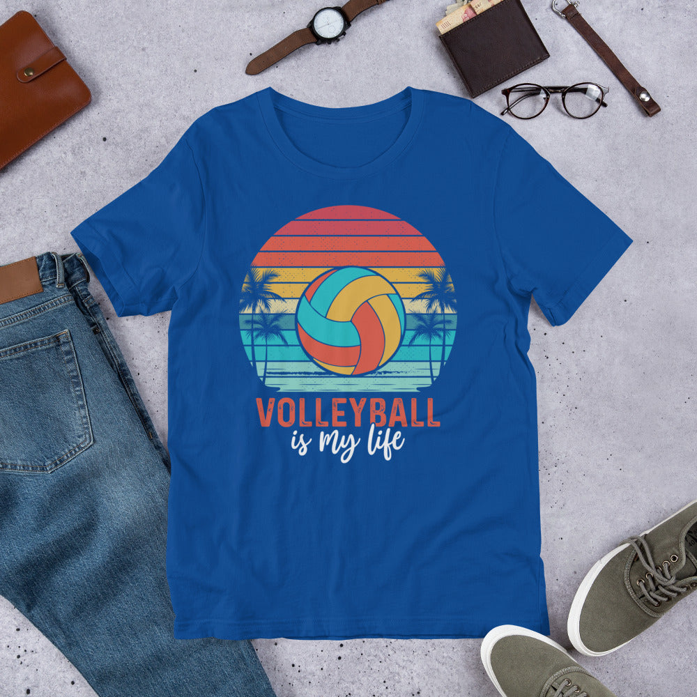 Volleyball is My Life Sunset Unisex t-shirt