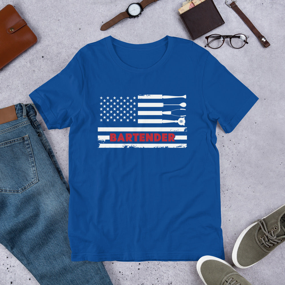 American Flag Bartender Unisex t-shirt