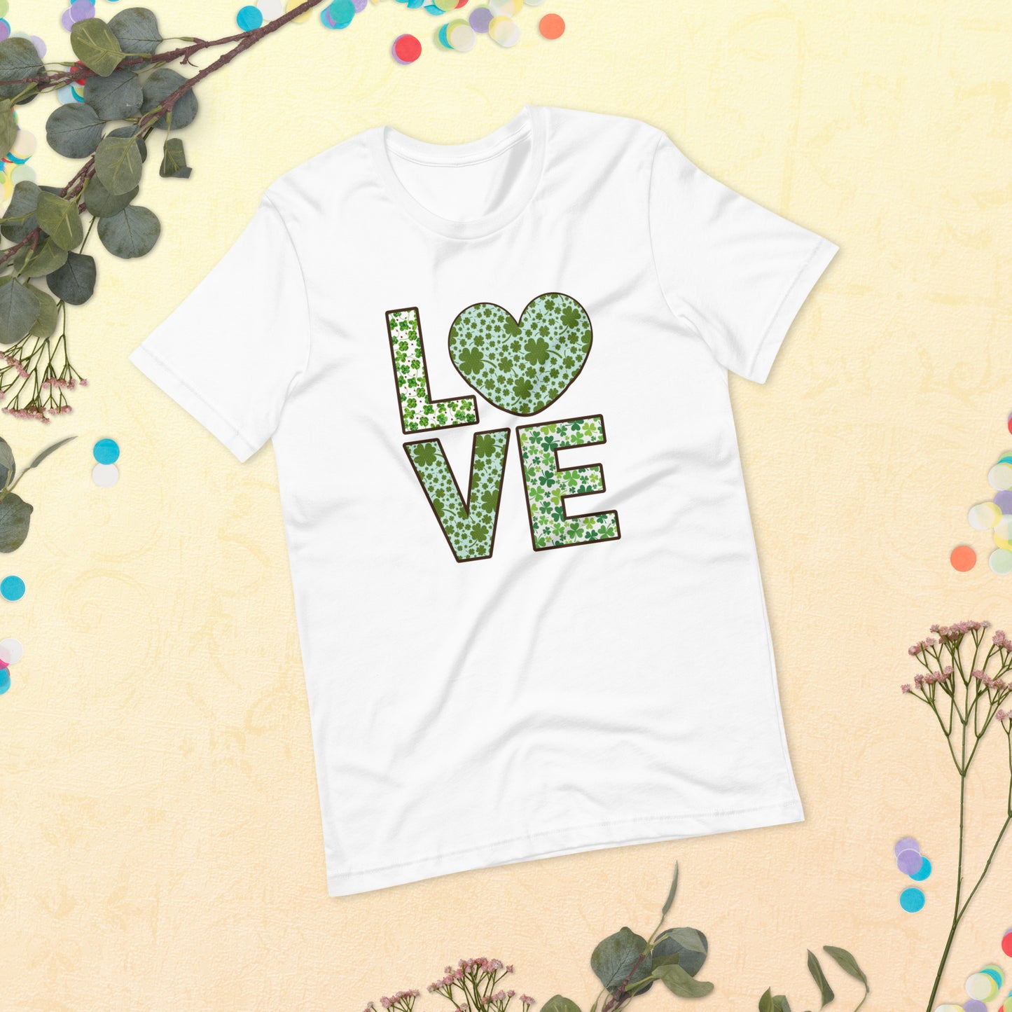 Love Block 4 Leaf Clover St. Patrick's Day Unisex t-shirt