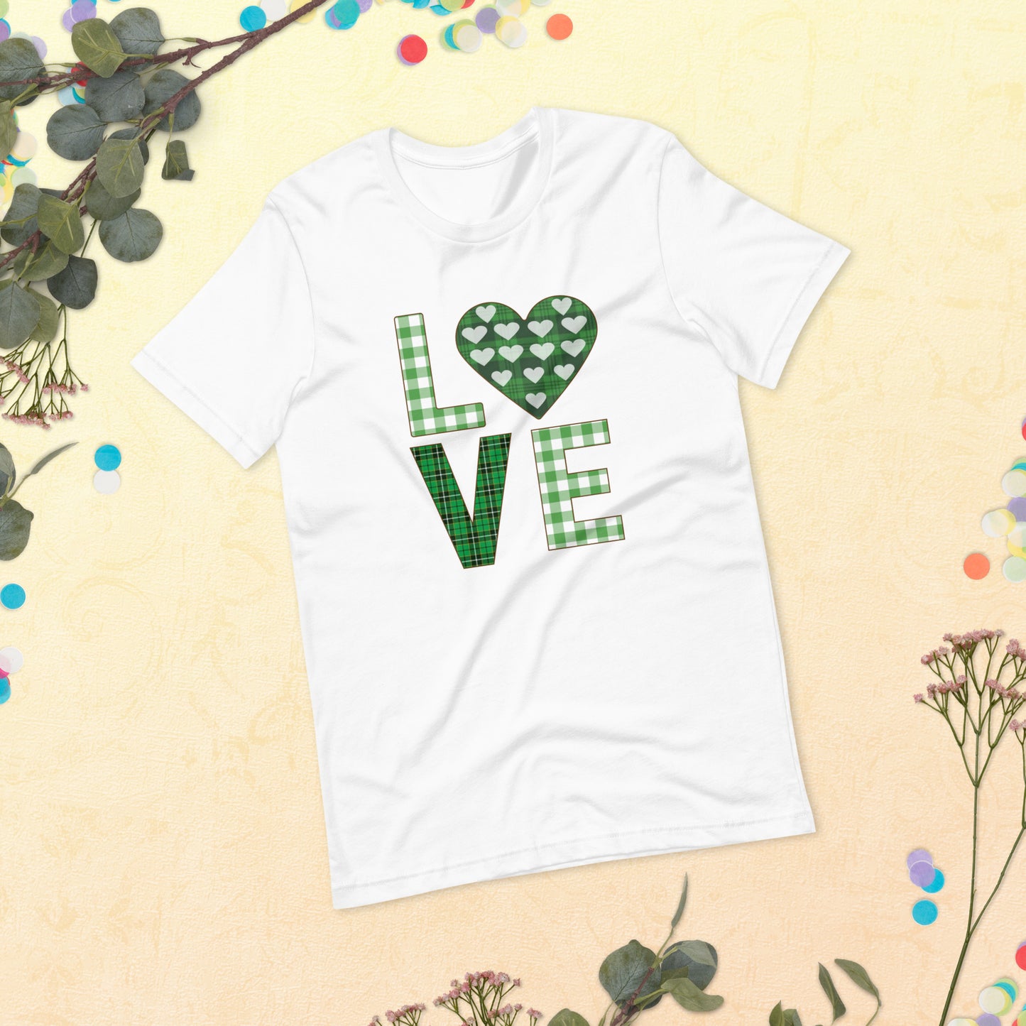 Love Block Hearts St. Patrick's Day Unisex t-shirt