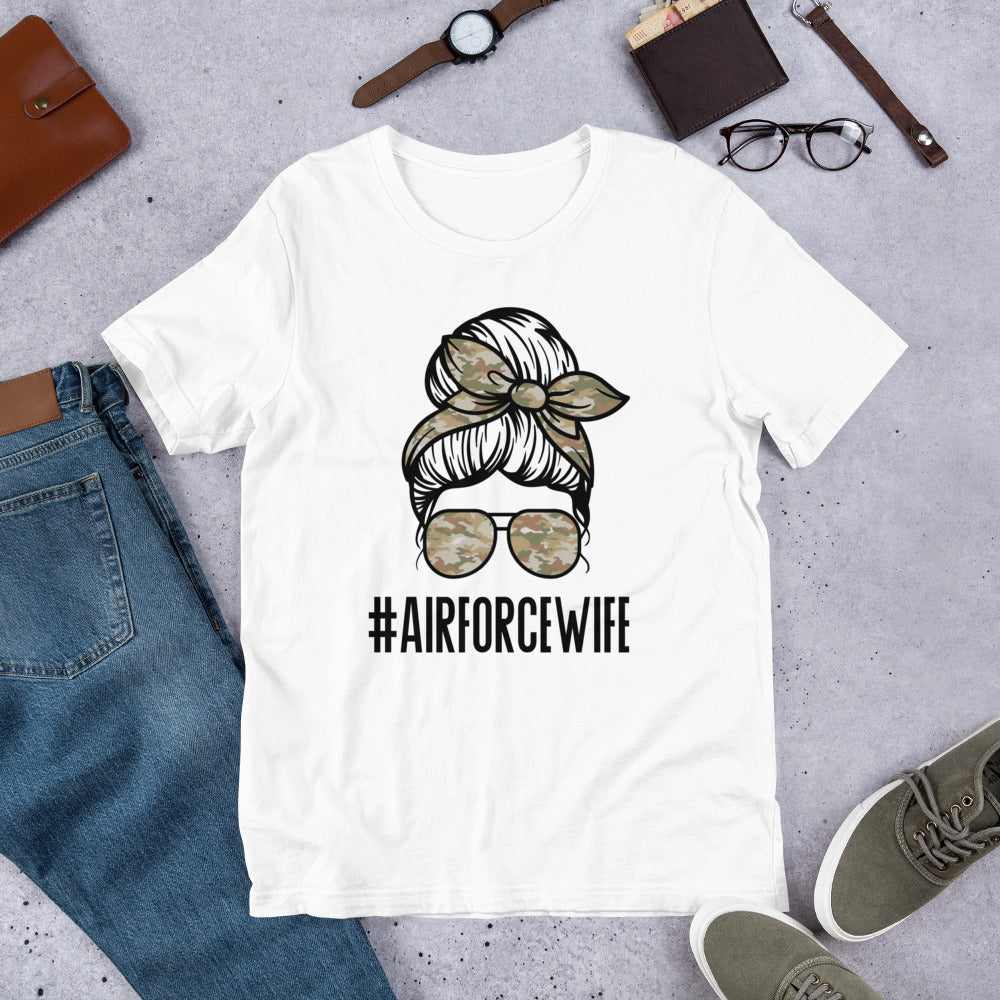 #AirForceWife Messy Bun Unisex t-shirt