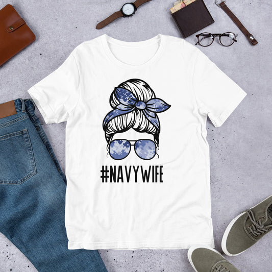 #NavyWife Messy Bun Unisex t-shirt