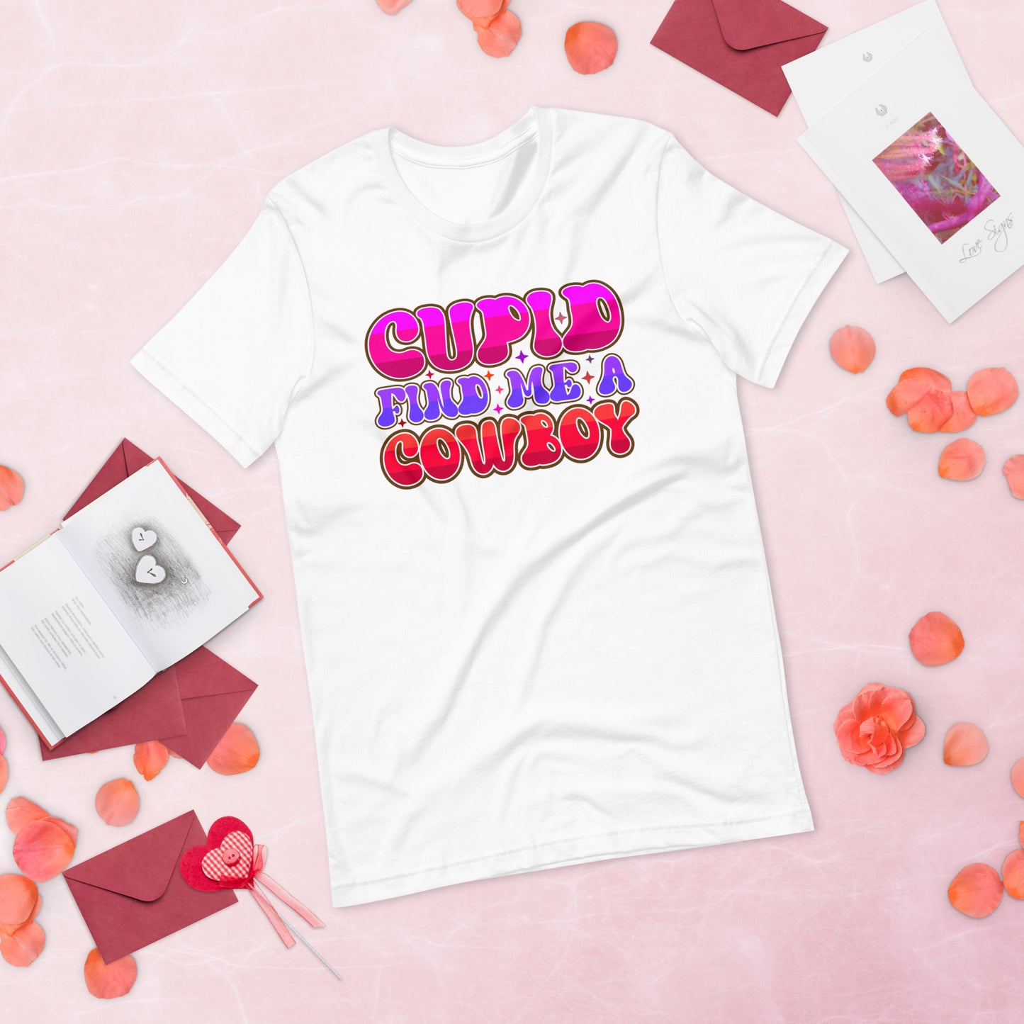 Cupid Find Me a Cowboy Valentine's Day Unisex t-shirt