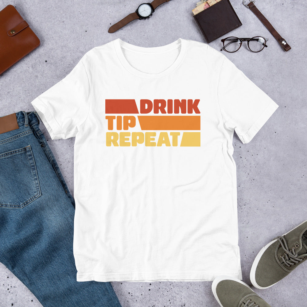 Drink Tip Repeat Bartender Unisex t-shirt