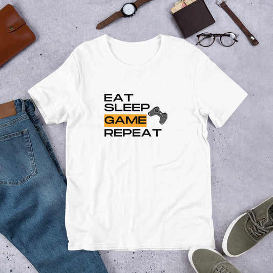 Eat Sleep Game Repeat Gamer Unisex t-shirt