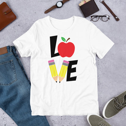 School Love Block - Apple & Pencils Unisex t-shirt