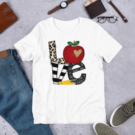 School Love Block - Leopard & Apple Unisex t-shirt