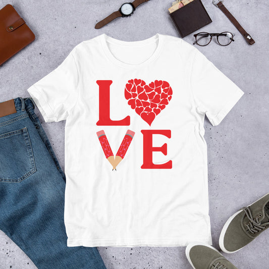 School Love Block - Heart & Pencil Unisex t-shirt