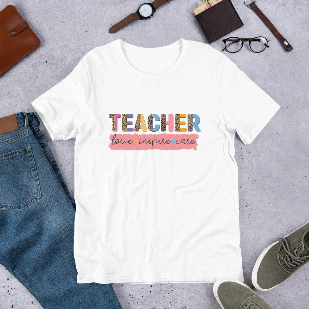 Teacher - Love Inspire Care Unisex t-shirt