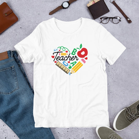 Teacher Heart - School Supplies Unisex t-shirt