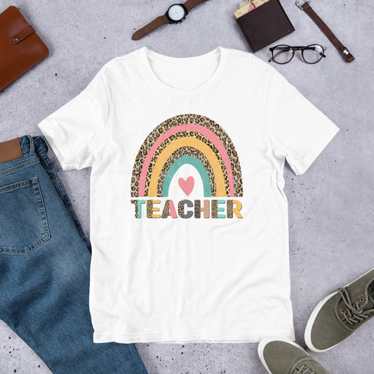 Leopard Rainbow Teacher Unisex t-shirt