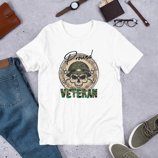 Proud Veteran - Skull & Crossbones - Military Veteran Unisex t-shirt