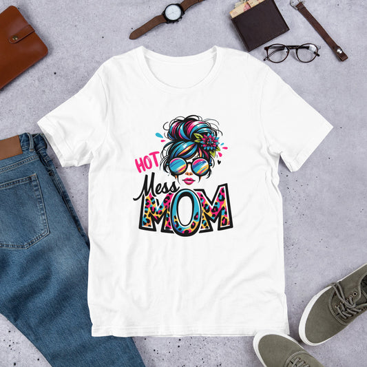 Hot Mess Mom Messy Bun Unisex t-shirt