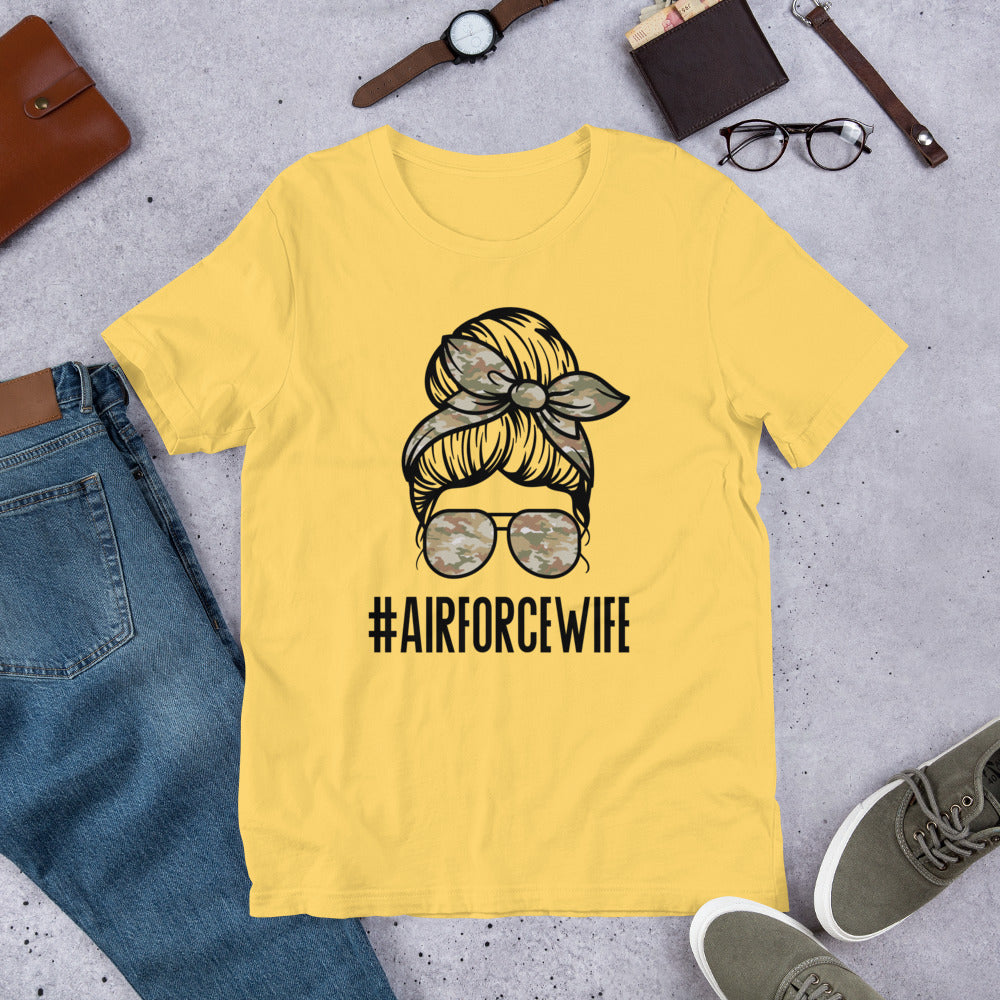 #AirForceWife Messy Bun Unisex t-shirt