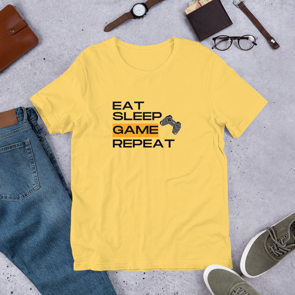 Eat Sleep Game Repeat Gamer Unisex t-shirt