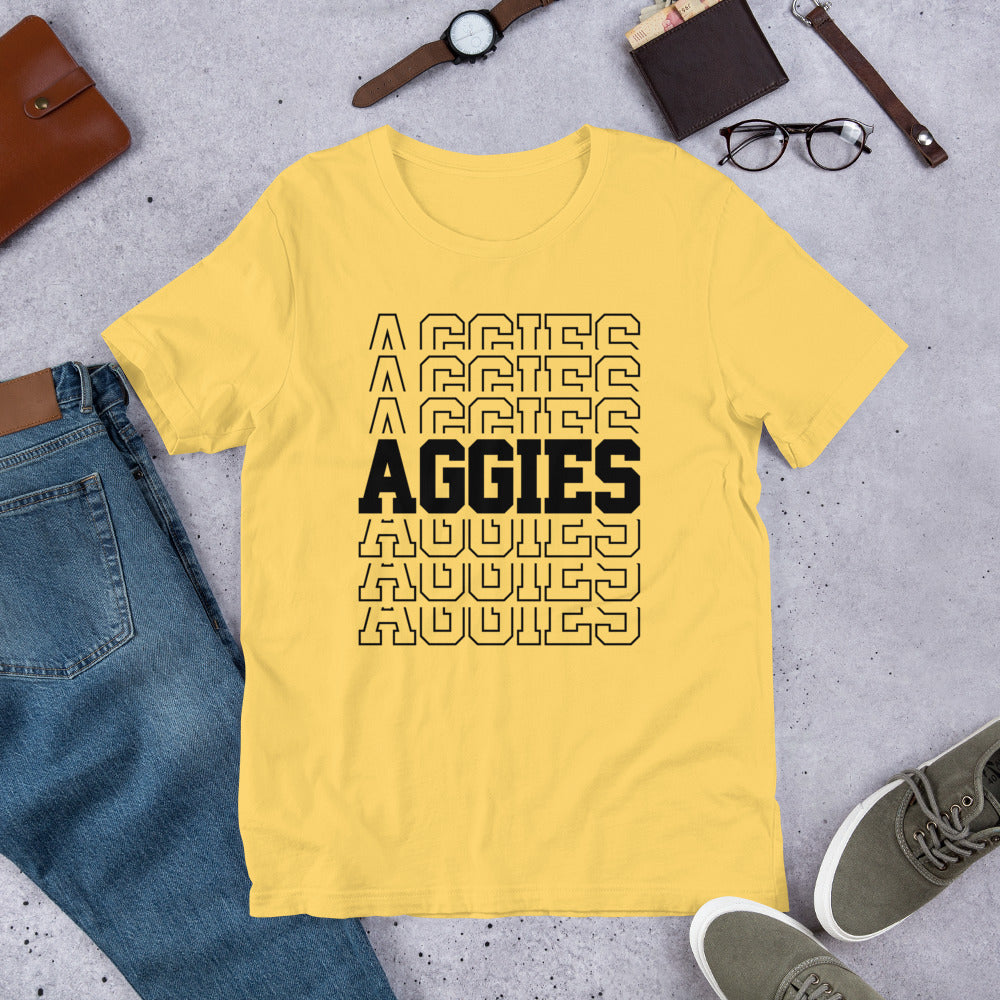 Aggies Stacked Football Baseball Basketball Unisex t-shirt